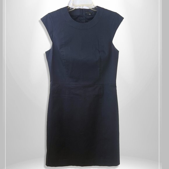 Theory Orinthia Sheath Mini Dress in Nocturne Navy (Size 6) - Picture 4 of 10